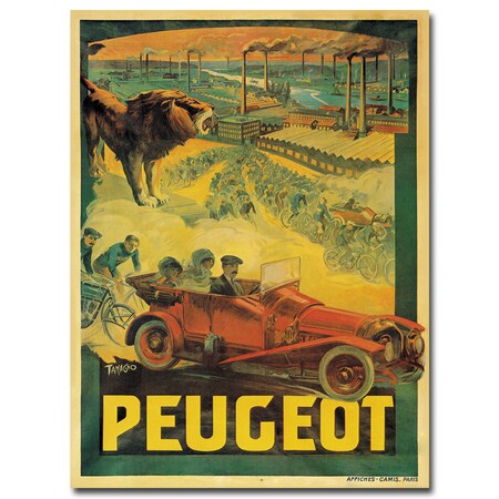 Trademark Fine Art Francisco Tamagno 'Peugeot Cars 1908' Canvas Art, 24x32 BL00426-C2432GG